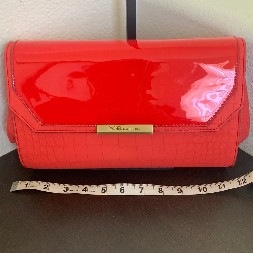 RACHEL Rachel Roy Glossy Red Clutch